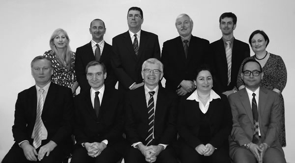 The 2011–12 Management Board. From left to right, standing, Deputy Principal Member Ms Amanda MacDonald, Senior Member Mr John Cipolla, Registrar Mr Colin Plowman, Senior Member Mr Peter Murphy, Senior Member Mr Don Smyth, Senior Member Ms Linda Kirk, and seated, Deputy Registrar Mr Rhys Jones, Senior Member Mr Giles Short, Principal Member Mr Denis O'Brien, Senior Member Ms Kira Raif and Senior Member Mr Shahyar Roushan. Senior Member Mr John Billings was interstate on the day the photograph was taken.