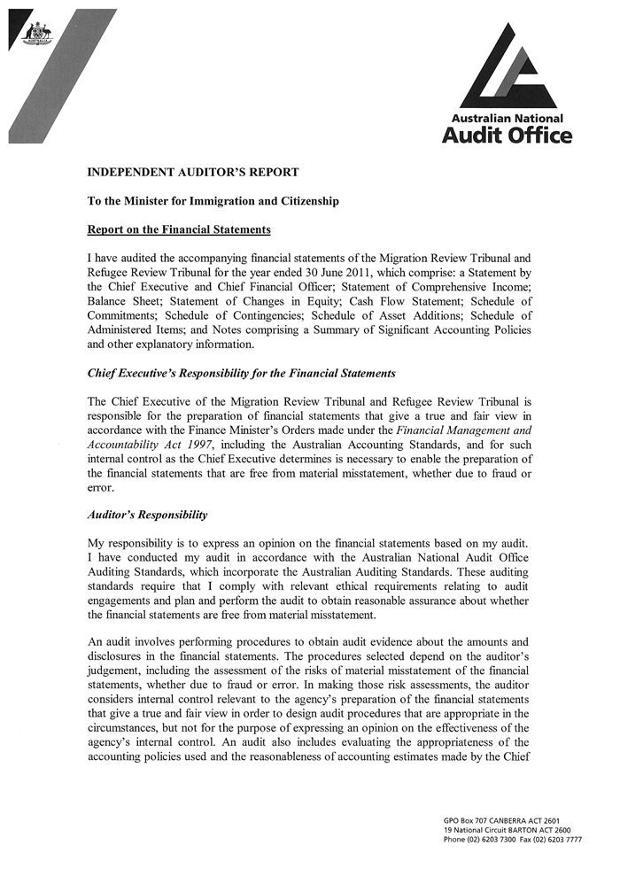 Image: Financial Statements - Auditor's Letter